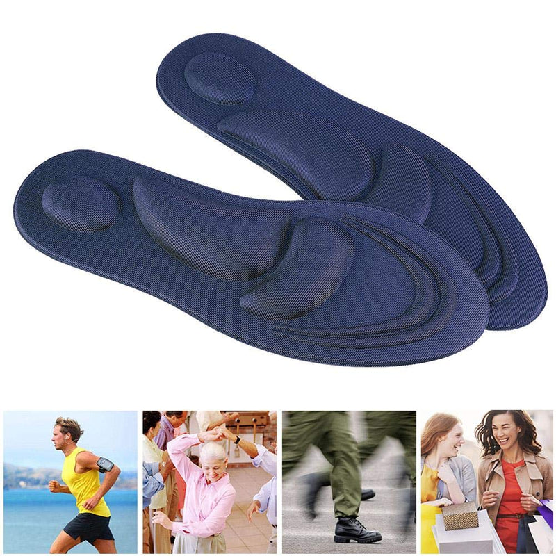 [Australia] - Alomejor Orthotic Insoles Full Length Comfortable Flat Feet Orthotic Inserts with Arch Support Best Shock Proof Shoes Pad Dark Blue Men 