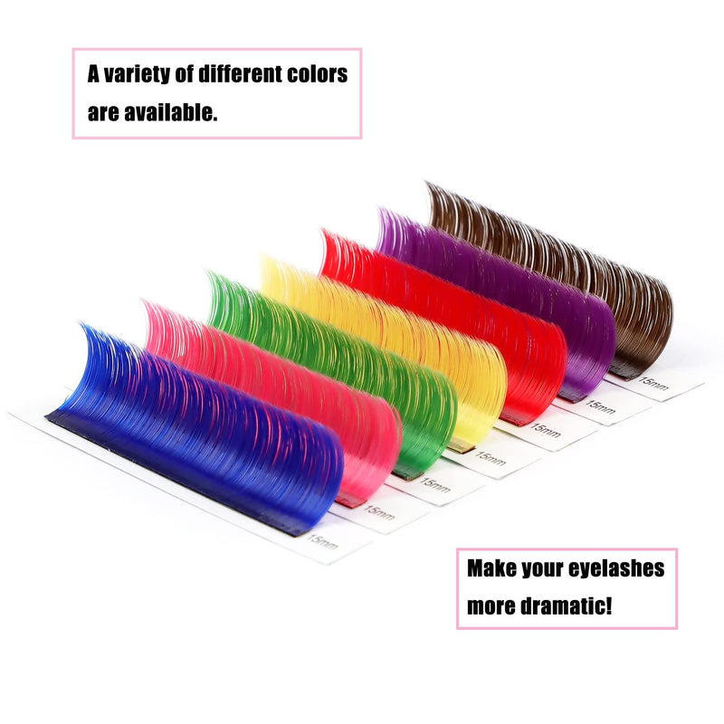 [Australia] - TDANCE Colorful lashes extension C Curl 0.07mm Thickness Semi Permanent Individual Eyelash Extensions Silk Volume Lashes Professional Salon Use Mixed 8-15mm Length In One Tray (Red,C-0.07,8-15mm) 1 Count (Pack of 1) C-0.07-Red 