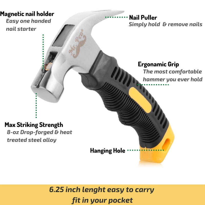 [Australia] - Mr. Pen- Hammer, 8oz, Small Hammer, Camping Hammer, Claw Hammer, Stubby Hammer, Tack Hammer, Hammers Tools, Small Hammer for Women, Nail Hammer, Magnetic Hammer, Handy Hammer, Teal Hammer, Kids Hammer 