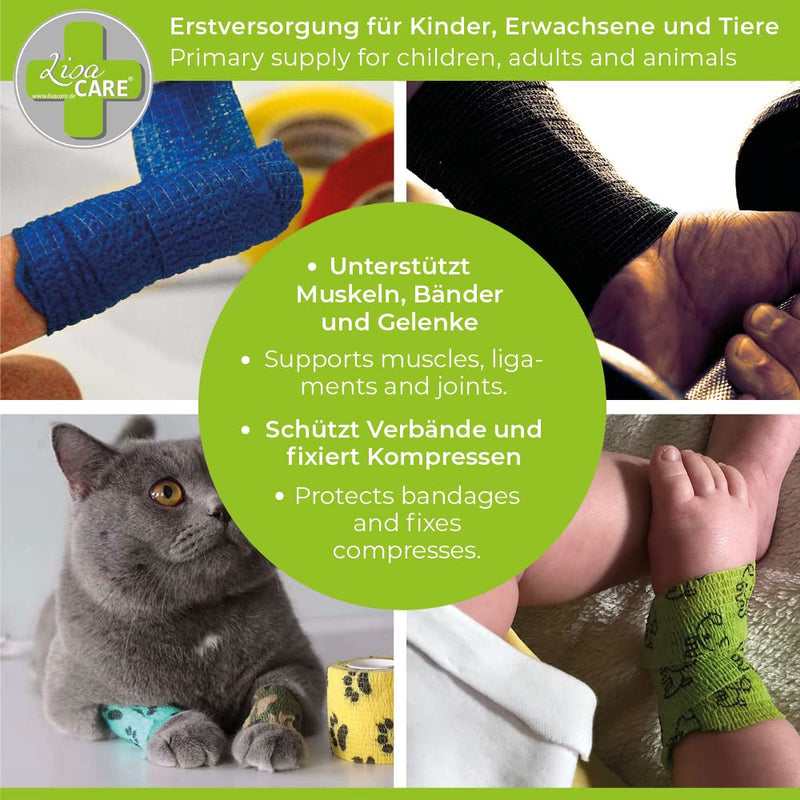 [Australia] - LisaCare Self-Adhesive Finger Plasters - Elastic, Waterproof, Dust- Grease and Dirt-Repellent Plasters - Colour Mix 5 Colour Mix5/Colourmix5 