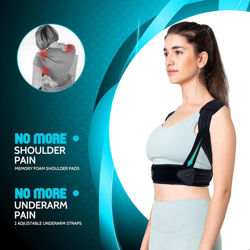 [Australia] - Professional Posture Corrector for Men and Women - 2022 Designed Updated Back Posture Brace, Support Straightener for Spine, Back, Neck, Clavicle and Shoulder, Improves Posture and Pain Relief Upgrade/Black Large (Pack of 1) 