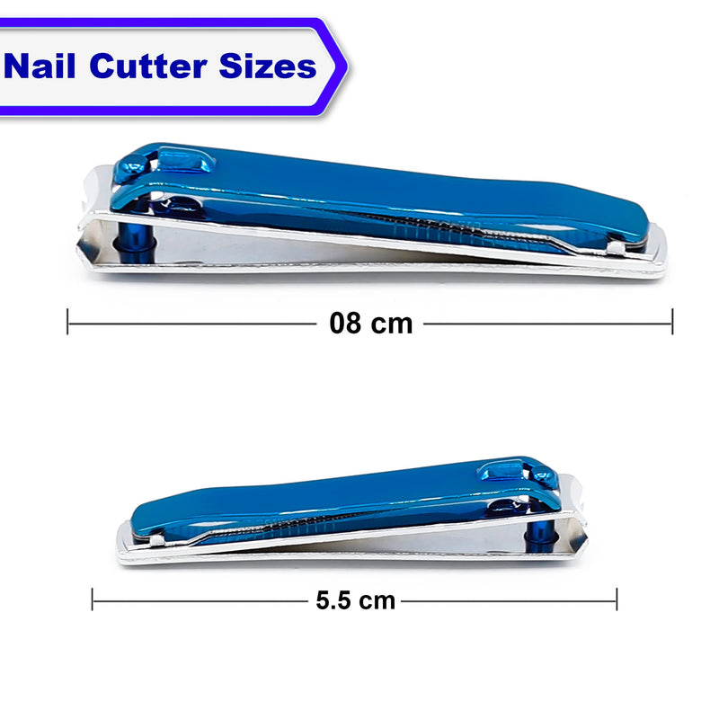 [Australia] - Nail Clippers Nail Cutter 2PCs Set Stainless Steel Fingernails Toenails Clippers for Men Women Sturdy Nail Clipping Kit (Blue) Blue 