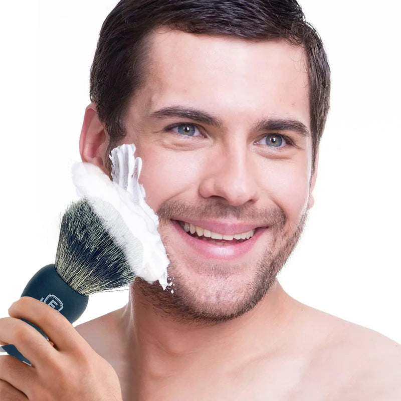 [Australia] - Echolly Luxury Shaving Brushes for Men-Premium Travel Shaving Brush Set-Shave Brush Best for Shaving Cream Lather- Perfect Father's Day Gifts for Fathers,Men, Boyfriends(Smooth Rubber Handle) 1.4 x 1.4 x 4.2 Inch 