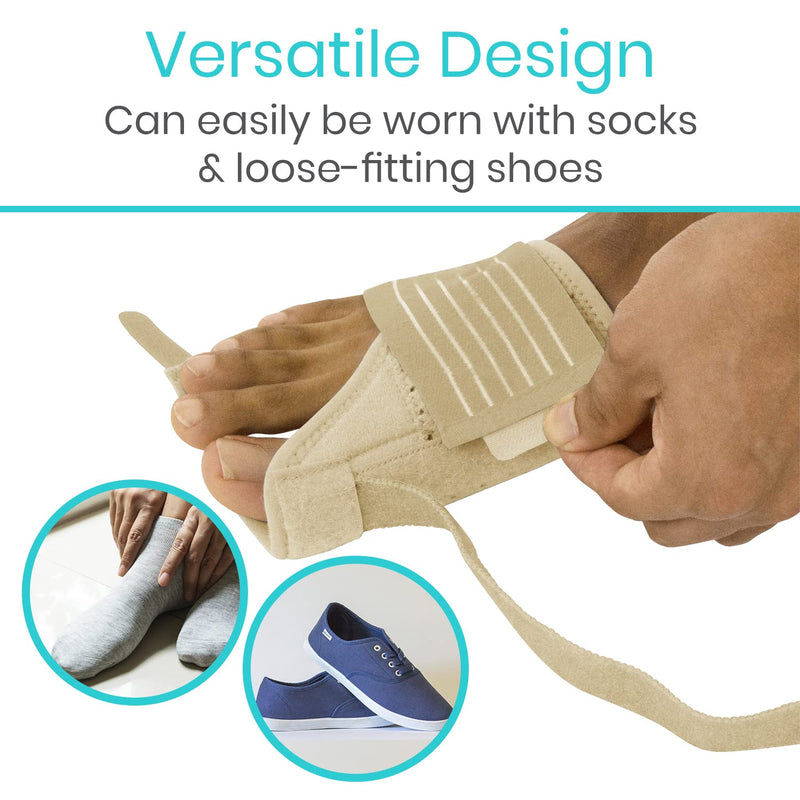 [Australia] - Vive Full Foot Bunion Splint- Toe Separator and Corrector for Hallux Valgus, Overlapping and Crooked Toes - Hammer Toe Straightener - Orthopedic Soft Brace Pain Relief- Ideal For Men and Women (Beige) Beige 