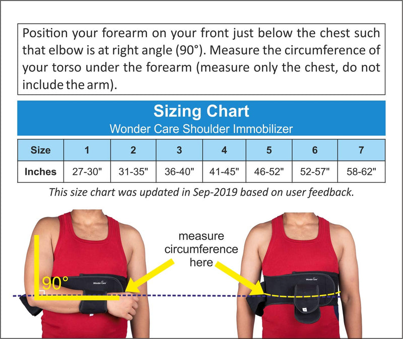 [Australia] - Wonder Care-Left Right Shoulder Immobilizer Arm Sling Elastic Brace for Clavicle Collar Bone Dislocation Subluxation Shoulder stabilizer Compression Brace After Rotator Cuff Surgery - Black-Size 2 Size-2(31"-35") 