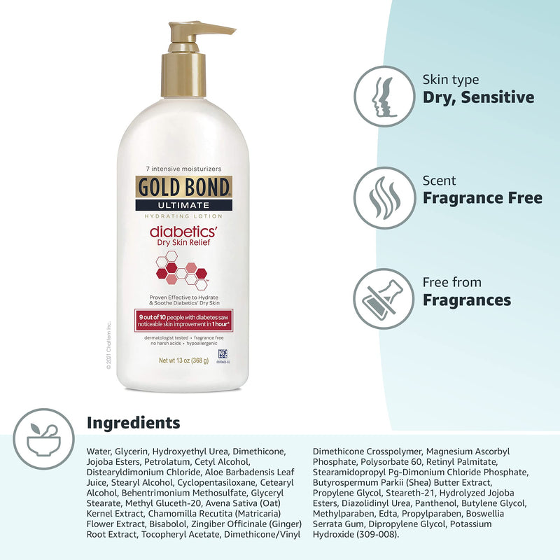 [Australia] - Gold Bond Ultimate Hydrating Lotion Diabetics' Dry Skin Relief, 13 oz., Moisturizes & Soothes 