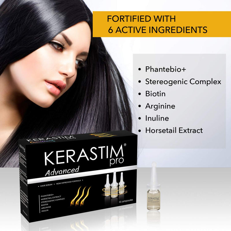 [Australia] - Kerastim Pro Hair Loss Treatment for Men & Women. Promote Hair Growth Serum, Anti-Thinning Formula. Helps Stop Hair Loss Fast & More Effective Than Shampoo. Keratin, Biotin, DHT Blocker 15 x 5ml 