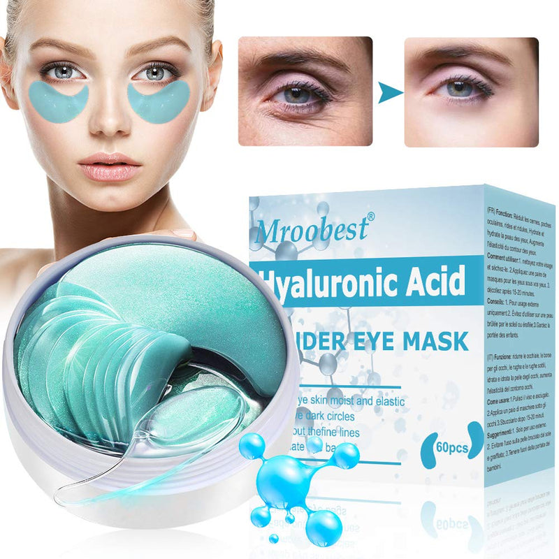 [Australia] - Under Eye Patches, Eye Mask for Dark Circles, Collagen Eye Mask, Eye Treatment Mask, Hyaluronic Acid Moisturizing Eye Mask, For Puffy Eyes, Dark Circles, Eye Bags, Improve Lines and Wrinkle - 60Pcs 60 Count (Pack of 1) 