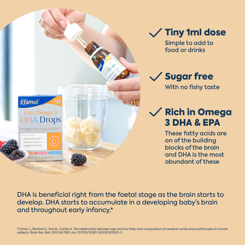 [Australia] - Efamol Kids Omega 3 DHA Drops | Suitable for infants from 6 months to adults | Natural Lemon Flavour | Sugar Free 