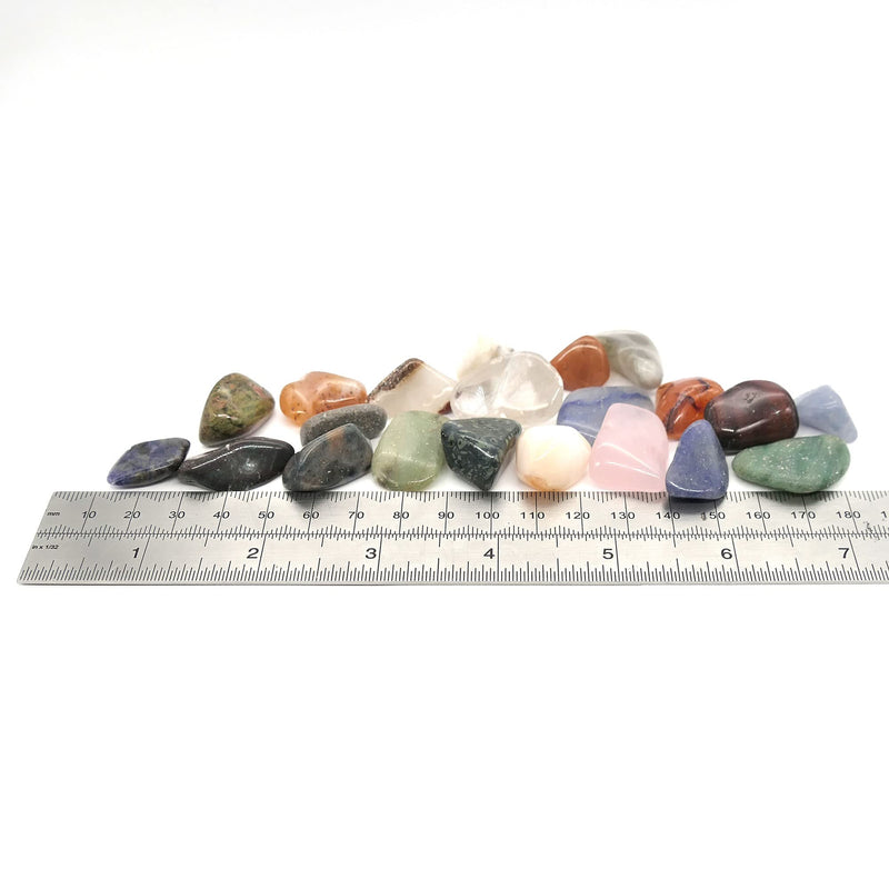 [Australia] - Polished Tumblestone Gemstones, Pocket Reiki, Chakra, Mineral Rocks, 100g Pack (18 to 21 Stones) Size: Medium Mix 15mm to 25mm Mixed Stones Medium Mix 15mm - 25mm 