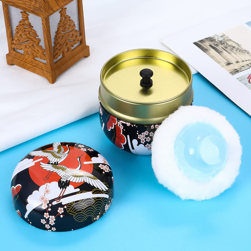 [Australia] - Sibba Powder Case with Powder Puff for Body Powder Empty Container Dusting Powder Box Baby After Bath Powder Puff Kit Makeup Powder Dispenser Case (Black) Black 