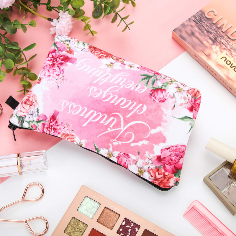 [Australia] - 6 Pieces Makeup Bag Toiletry Pouch Waterproof Cosmetic Bag with Mandala Flowers Llama Sloth Unicorn Patterns, 6 Styles (Floral Style) 