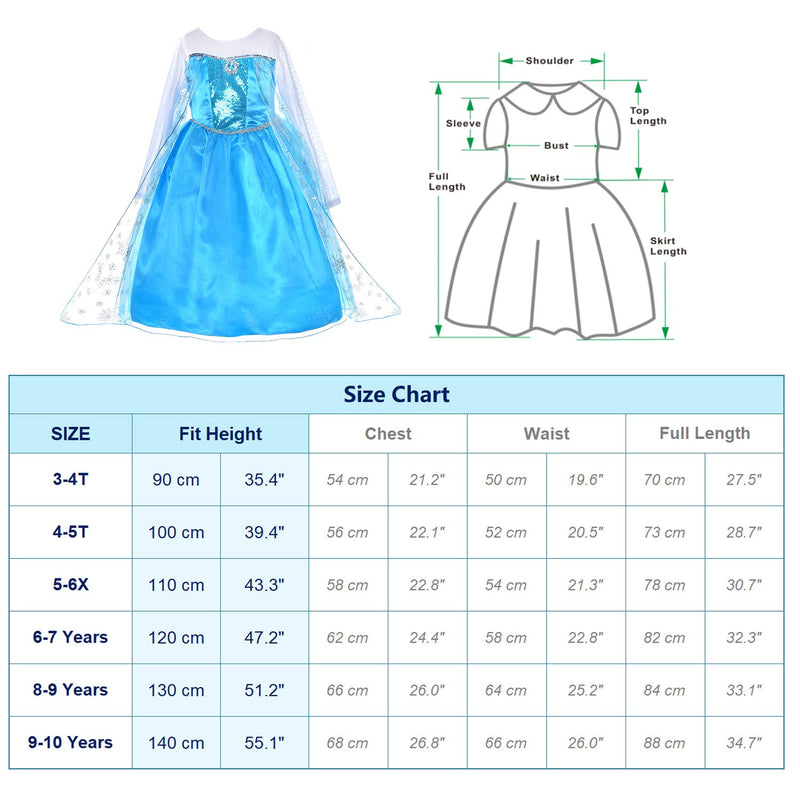 [Australia] - Princess Dress Up Costumes for Little Girls Birthday Party with Wig,Crown,Mace,Gloves Accessories 3-10 Years 3-4T Style1 