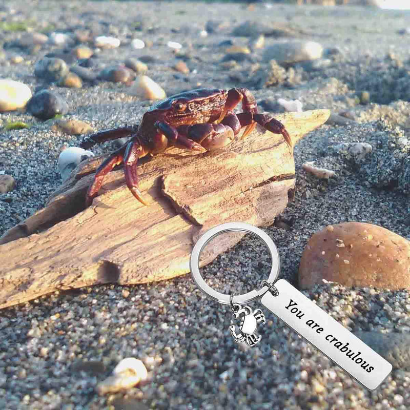 [Australia] - ENSIANTH Funny Crab Keychain You are Crabulous Keychain Crab Jewelry for BFF Traveler Gift Crab Key 