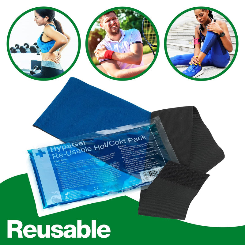 [Australia] - HypaGel Hot/Cold Therapy Pack with Compression Cuff (Standard) Single Pack + Compression Strap Standard 