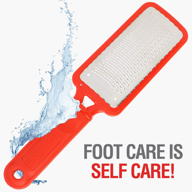 [Australia] - Probelle Colossal Foot Rasp Metal Foot File, Callus Remover For Pedicure Foot Spa, Stainless Steel Foot Scrubber, Dead Skin Remover, Best Foot Care Scraper, Instant Results, Removable Handle, Red 