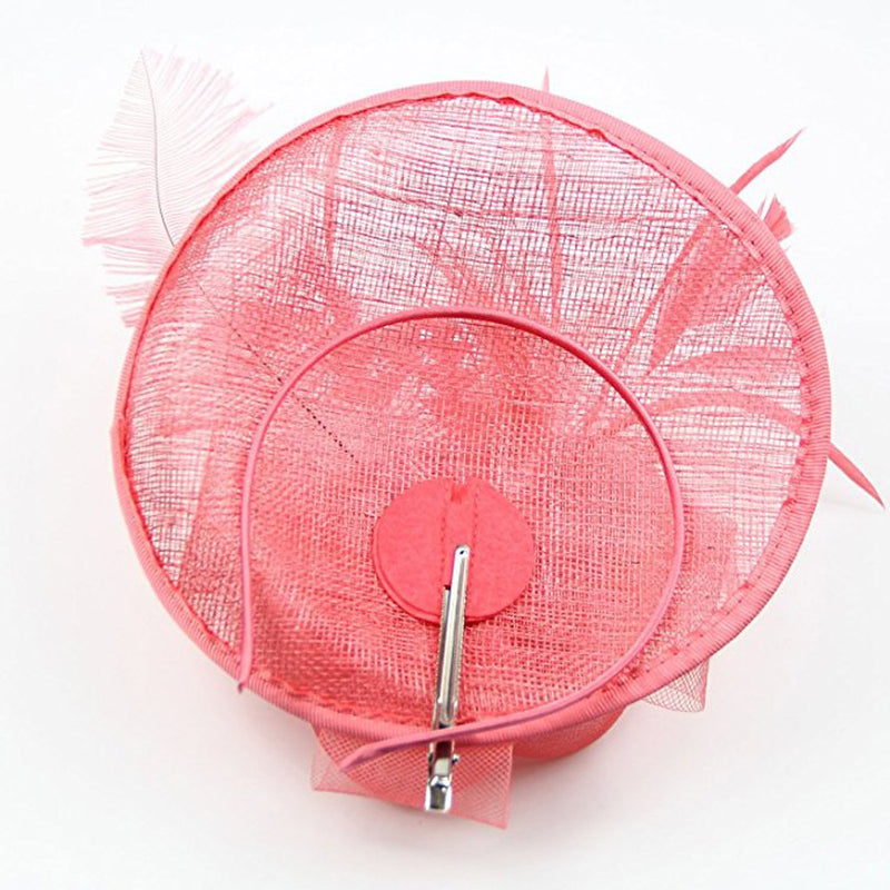 [Australia] - Hilary Ella Fascinators Hat,Flower Mesh Ribbons Feathers Headband,Kentucky Derby Wedding Tea Party Fascinator D-pink 
