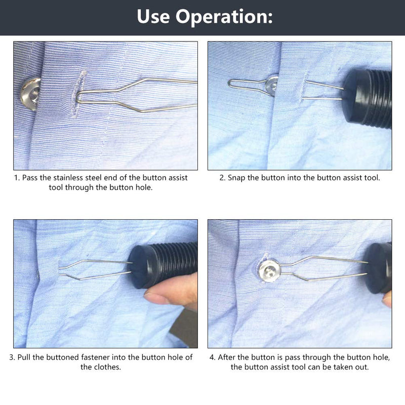 [Australia] - Button Hook Dressing Aids Stainless Steel Clothes Button Assist Tool Button Assist Device for the Elderly Disabled 