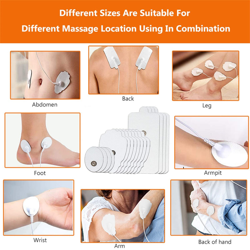 [Australia] - 20 Pack TENS Unit Replacement Pads Reuse More Than 35 Times, Snap Electrode Pads for Tens Unit with Standard 3.5mm snap-on Connector, Compatible with Belifu TENS 20 Piece Set 