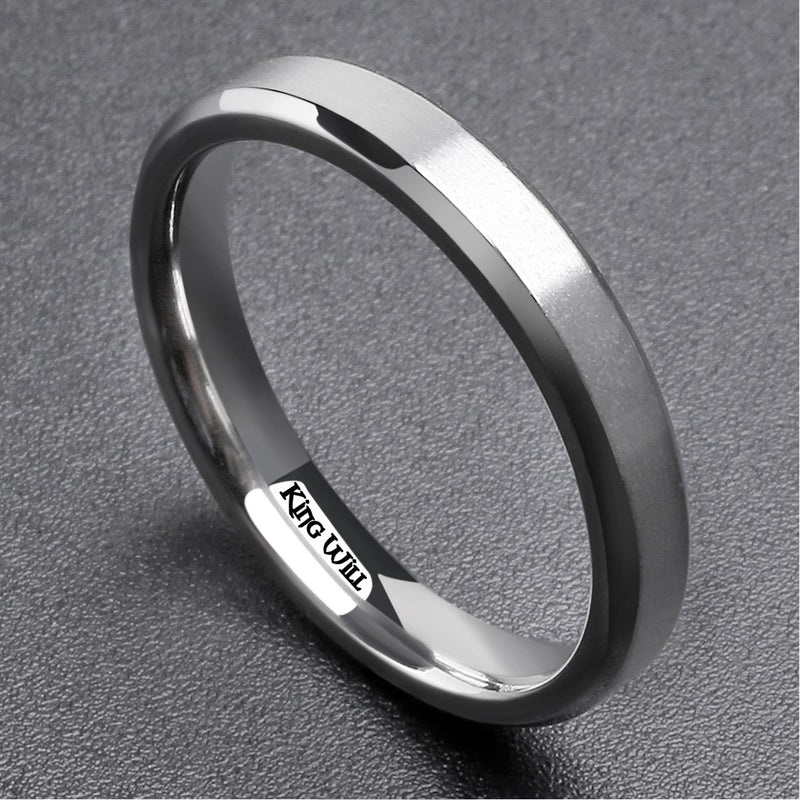 [Australia] - King Will Basic 3mm 5mm 6mm 7mm 8mm 9mm Titanium Ring Matte Finished Wedding Band Comfort Fit Beveled Edge 5 