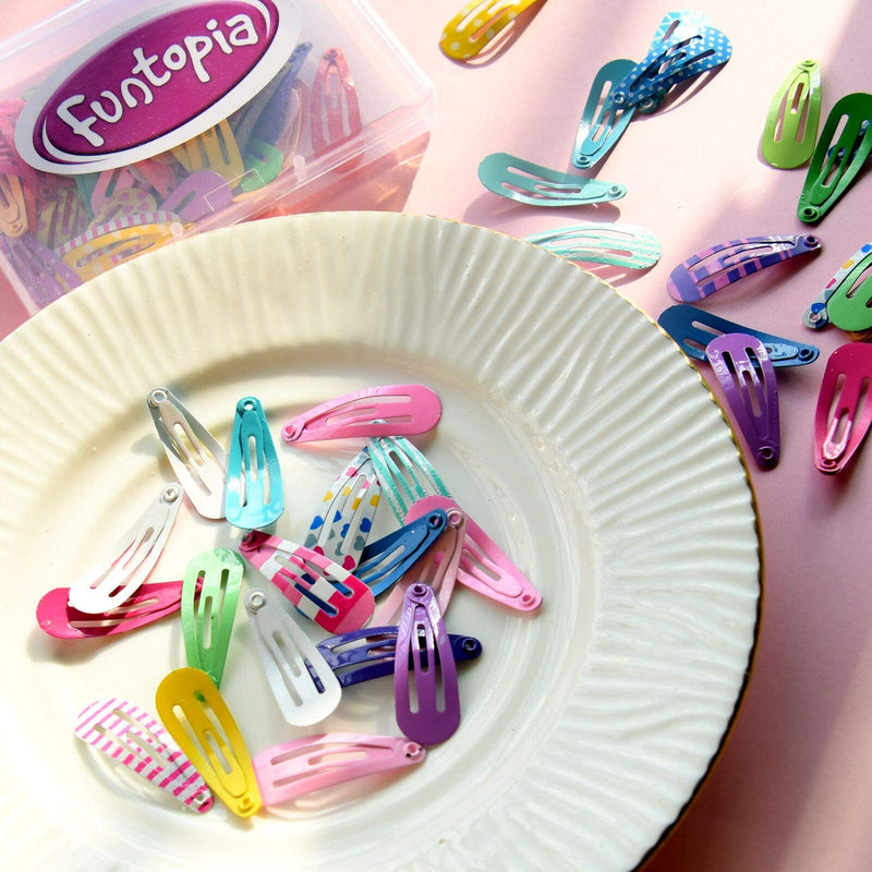 [Australia] - Girls Hair Clips, Funtopia 80 Pcs 1.2 Inch Toddler Hair Clips Mini Metal Snap Hair Clips for Little Girls Baby Kids, Colorful Small Hair Barrettes Hair Accessories for Fine Hair 80 Count (Pack of 1) 