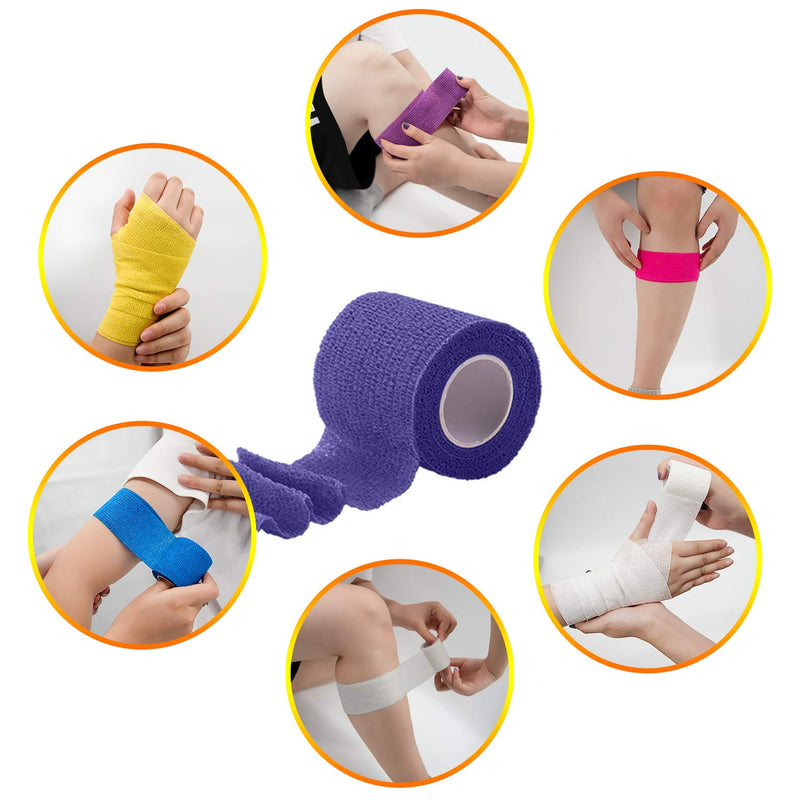 [Australia] - BQTQ 30 Rolls Self Adherent Wrap 2 inch Bandage Breathable Athletic Tape Stretch Wrap Roll Sports Wrap Tape Self Adhesive Wrap for Wrist Ankle Swelling Sprains(Rainbow Color) Rainbow 