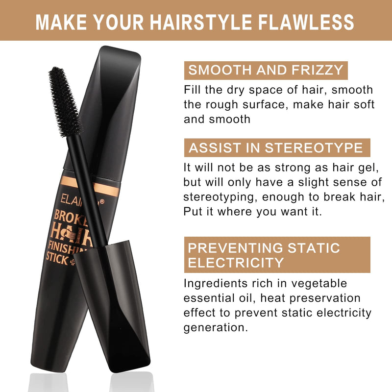 [Australia] - Hair Finishing Stick, 2PCS Anti-Frizz Cream Broken Hair Mascara For Flyaway Hair Refreshing Not Greasy Shaping Gel Cream Hair Wax Stick Fixing Bangs Stereotypes Cream 