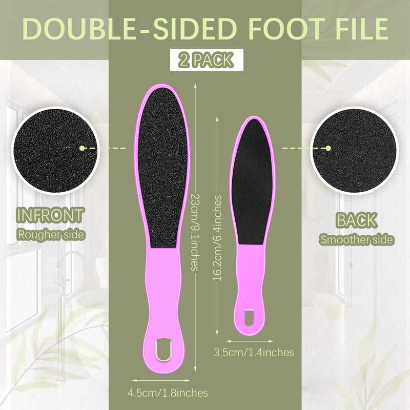 [Australia] - 2 Pieces Pedicure Foot File Double Sided Foot Scraper Foot Exfoliator Dry Skin Remover Feet Scrubber Foot Rasp File Dead Skin Remover, 2 Sizes (Pink) Pink 