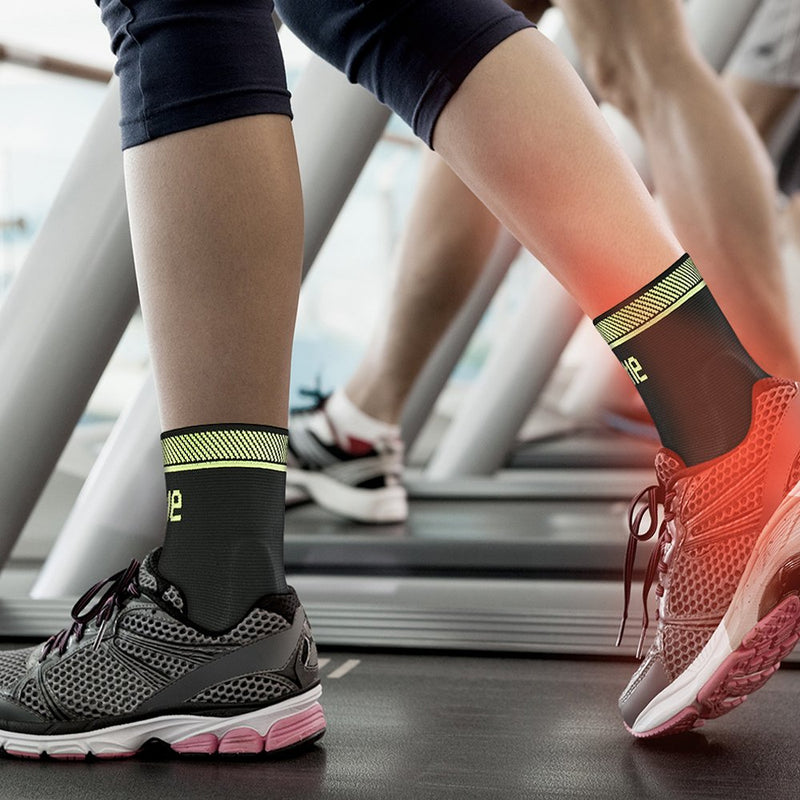 [Australia] - Protle Foot Socks Ankle Brace Compression Support Sleeve with Silicone Gel - Boosts Recovery from Joint Pain, Sprain, Plantar Fasciitis, Heel Spur, Achilles tendonitis Medium Pair-Black 