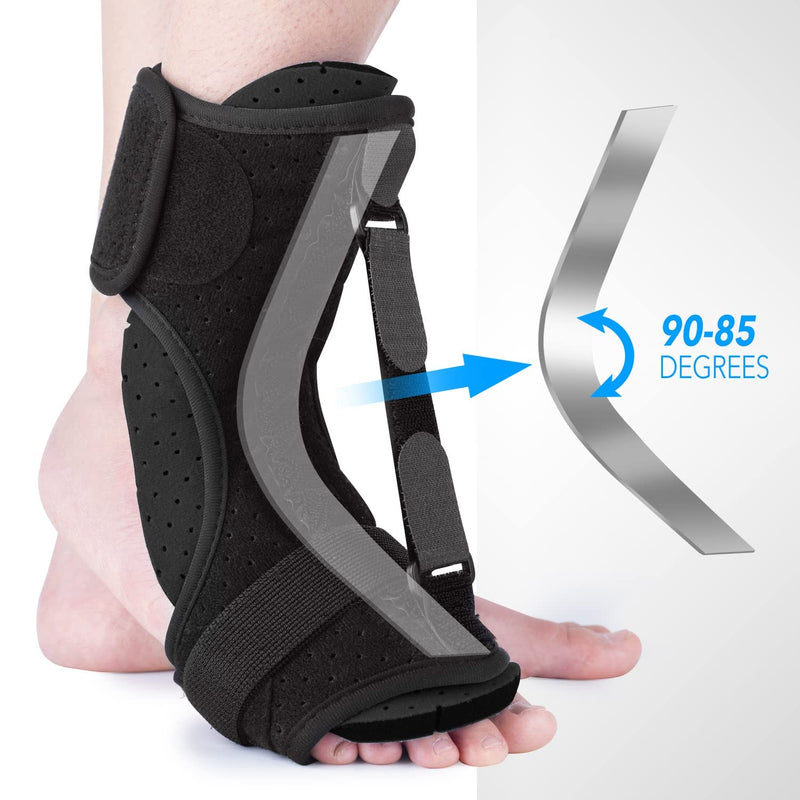 [Australia] - 2021 New Upgraded Black Night Splint for Plantar Fascitis, AiBast Adjustable Ankle Brace Foot Drop Orthotic Brace for Plantar Fasciitis, Arch Foot Pain, Achilles Tendonitis Support for Women, Men 