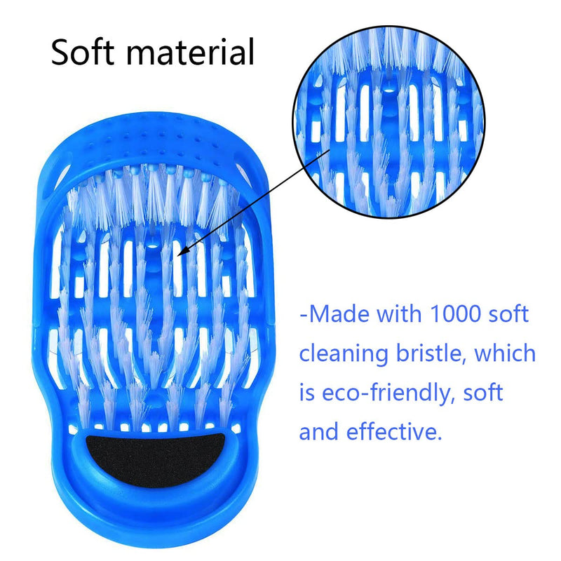 [Australia] - Magic Feet Cleaner, Xfaiz Blue Feet Cleaner Washer Brush Exfoliate Cleaner Bristle Slipper No Bending Foot Massager for Washer Shower Spa Massager Slippers (1),28.5*11.5cm 1 