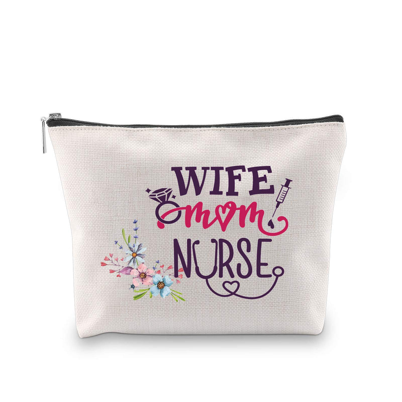 [Australia] - JXGZSO Nurse Bag Nurse Survival Kit Cosmetic Bag Nurse Gift for RN Nurse Student Graduation Gift (WIFE mom NURSE White) WIFE mom NURSE White 