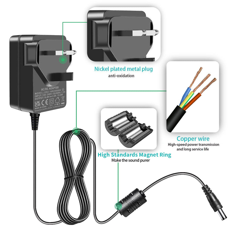 [Australia] - 16.8V Charger for Massage Gun,16.8V 2A 1A DC Power Cord for LifePro Sonic, Sonic Mini, Sonic Pro, Fusion X, Sonic Pro Handheld Percussion MassageGun and 14.4V 14.8V Battery Charger. 