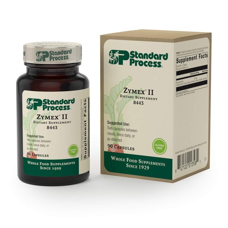 [Australia] - Standard Process Zymex II - Whole Food Digestion and Digestive Health with Digestion Enzymes, Cellulase, Papain, Amylase, Lipase, Fig, Almond and Bromelain - Gluten Free - 90 Capsules 