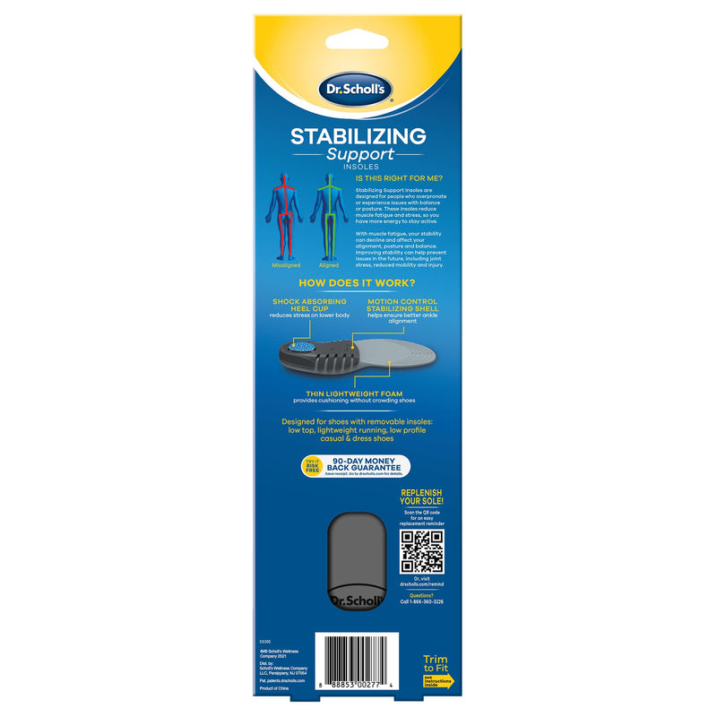 [Australia] - Dr. Scholl's Stabilizing Support Insole with Motion Control, Improves Posture, Arch Support and Balance (Men's 8-14) Stabilizing Support Men's 8 - 14 