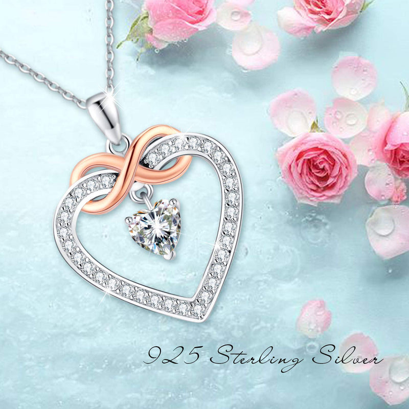 [Australia] - MEDWISE Women Infinity Necklace Jewelry,925 Sterling Silver Love Heart Infinity Pendant Necklace for Girls Birthday Anniversary Gifts for Her 
