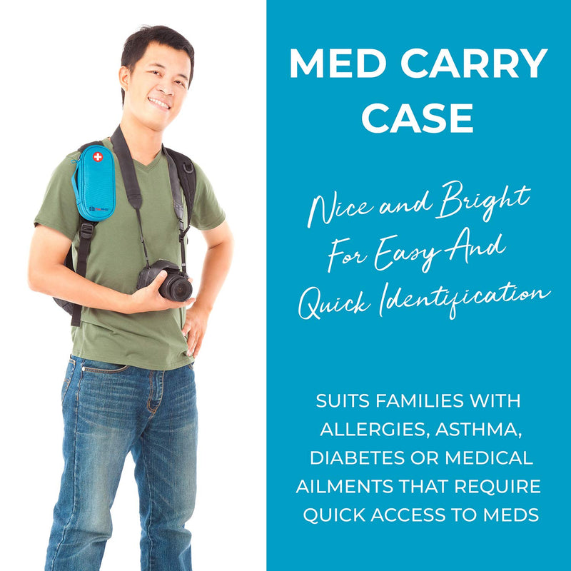 [Australia] - PracMedic Bags Epipen Carrying Case- Holds Epi Pens, Auvi Q, Epinephrine, Inhaler, Medicine Syringe, Diabetic Supplies, Portable and Insulated, Travel Medicine Bag for Emergencies, Updated (Teal) Teal 
