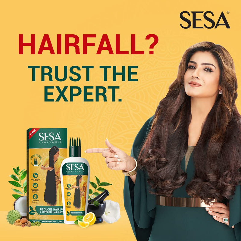 [Australia] - Sesa Ayurvedic Hair Oil 5000 Year Old Kshir Pak Vidhi, Bhringraj & 17 Rare Herbs with 5 Nourishing Oils All Hair Types NO Mineral Oil 200 ml (Pack of 1) 