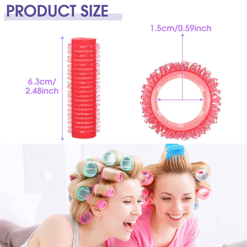 [Australia] - 36 Pieces Self Grip Small Hair Curlers Self Grip Salon Hairdressing Curlers Hair Rollers Salon Hairdressing Rat Tail Comb Hairdressing Curlers Tools for Women (0.6 x 2.4 Inch, Classic Colors Set) 0.6 x 2.4 Inch 