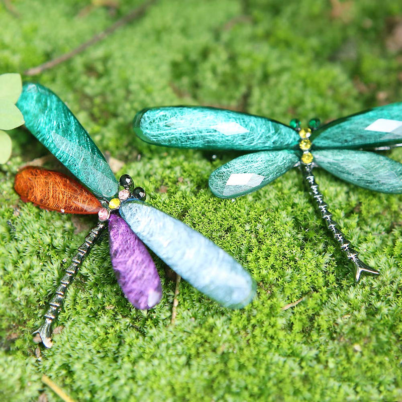 [Australia] - Set of 5 Multicolor Dragonfly Brooch Pin, Alloy Flying Insect Crystal Rhinestones Brooches Set for Mother's Day/Birthday 