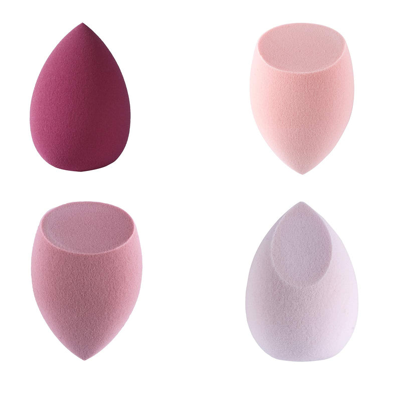 [Australia] - XMOSNZ Makeup Sponge Set 4pcs Foundation Blending Sponge Multi-colored Latex Free and Vegan Makeup Sponges with a Storage Case 