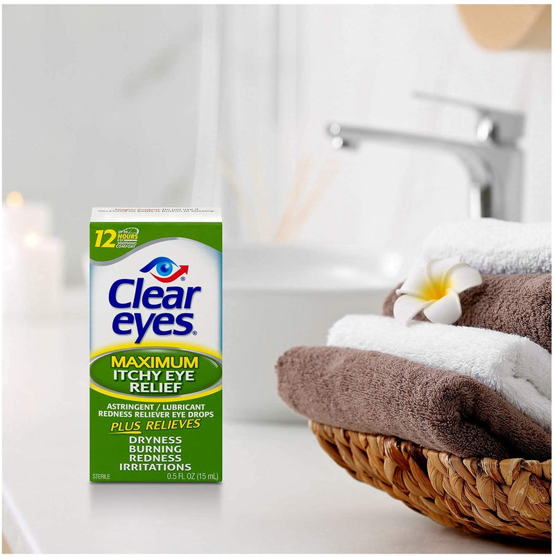 [Australia] - Clear Eyes for Maximum Itchy Eye Relief Plus Relieves Dryness/Burning/Redness/Irritations 0.5oz 