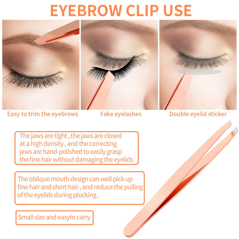 [Australia] - Yiwoo 5 Pieces Eyelash Applicator Tool-Paste False Eyelash Curler-Trim Eyebrow Curler-Eyebrow Curler-Eyebrow Scissors-Curved Eyelash Curler(Rose Gold） 