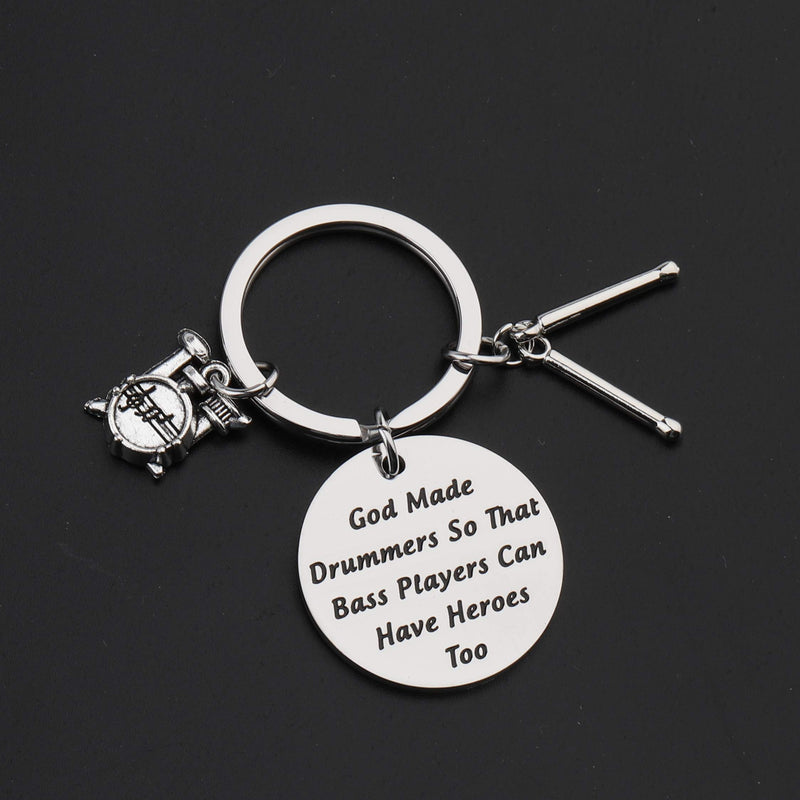 [Australia] - CENWA Drummer Gift Drummer Keychain God Made Drummers So That Bass Players Can Have Heroes Too Keychain God Made Drummers K 