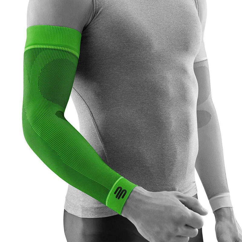 [Australia] - Bauerfeind, 1 pair of compression sports compression sleeves, unisex, right and left wearable, for ball and endurance sports, strengthening the muscles Green S extra lang 