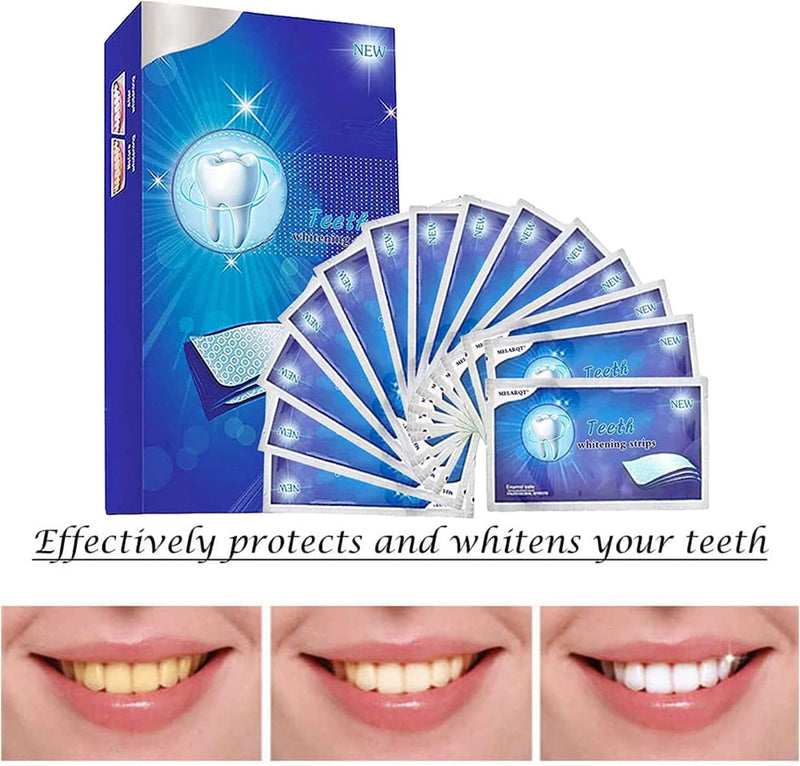 [Australia] - Teeth Whitening Strips, Elastic Gel Non-Sensitive Teeth Whitening Kit, Whitening Strips for Against Yellow Teeth, Smoke Stains, Black Teeth Blue 