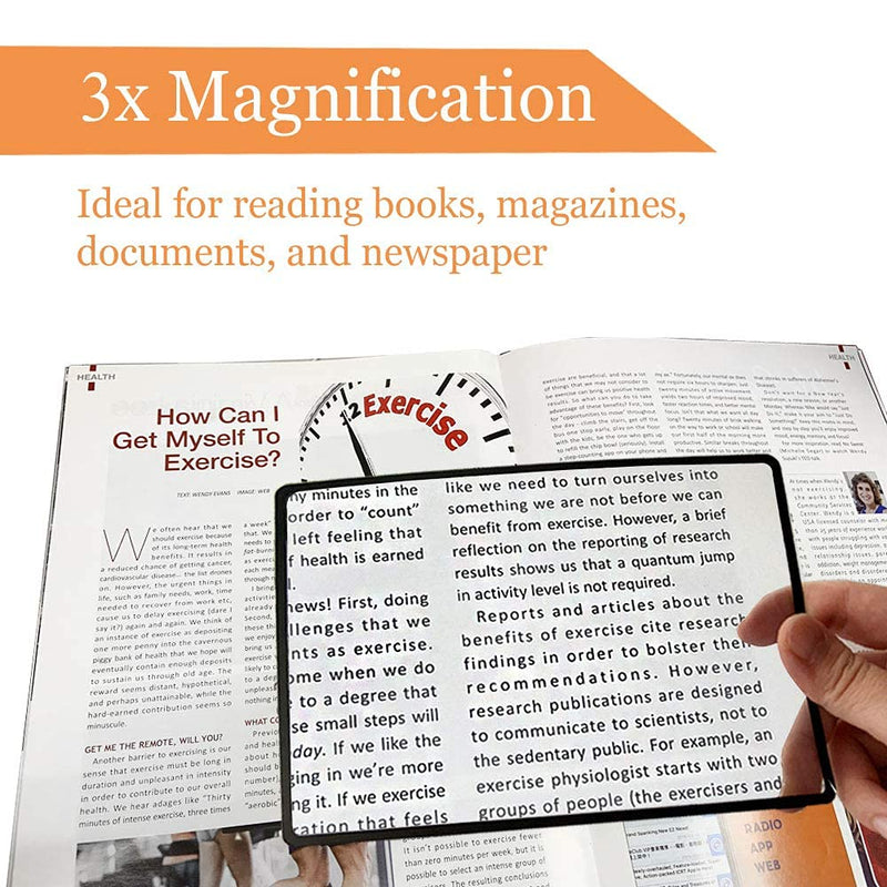 [Australia] - MagDepo 3 Pack Card Magnifier Ruler Fresnel Lens Fire Starter Credit Card Size Magnifier Magnifying Lens with 1 Bonus Page Compact Plastic Magnifying Sheet- Red Fire Red 