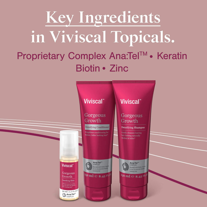 [Australia] - Viviscal Gorgeous Growth Densifying Conditioner for Thicker, Fuller Hair | Ana:Tel Proprietary Complex with Keratin, Biotin, Zinc | 8.45 Ounce 