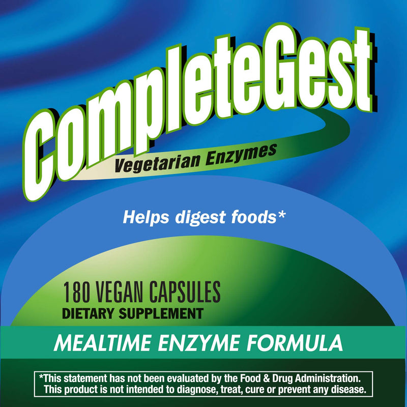[Australia] - Enzymatic Therapy Nature’s Way CompleteGest Vegetarian Enzymes, Vegan, Unflavored, 180 Count 