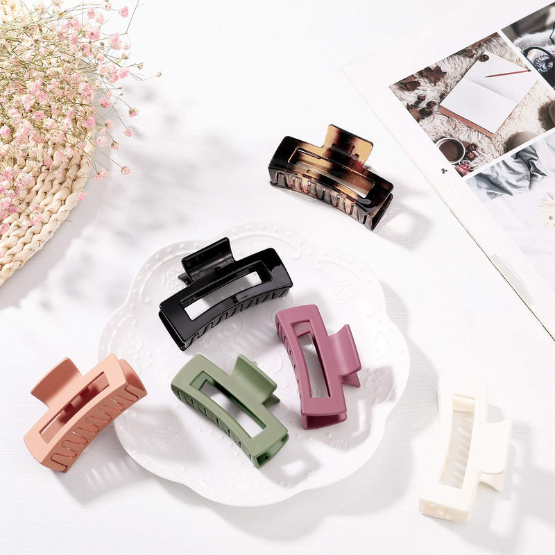[Australia] - FANTESI 6 Pcs Big Claw Clips, Large Non slip Hair Clip Matte Jaw Clips for Women and Girls 
